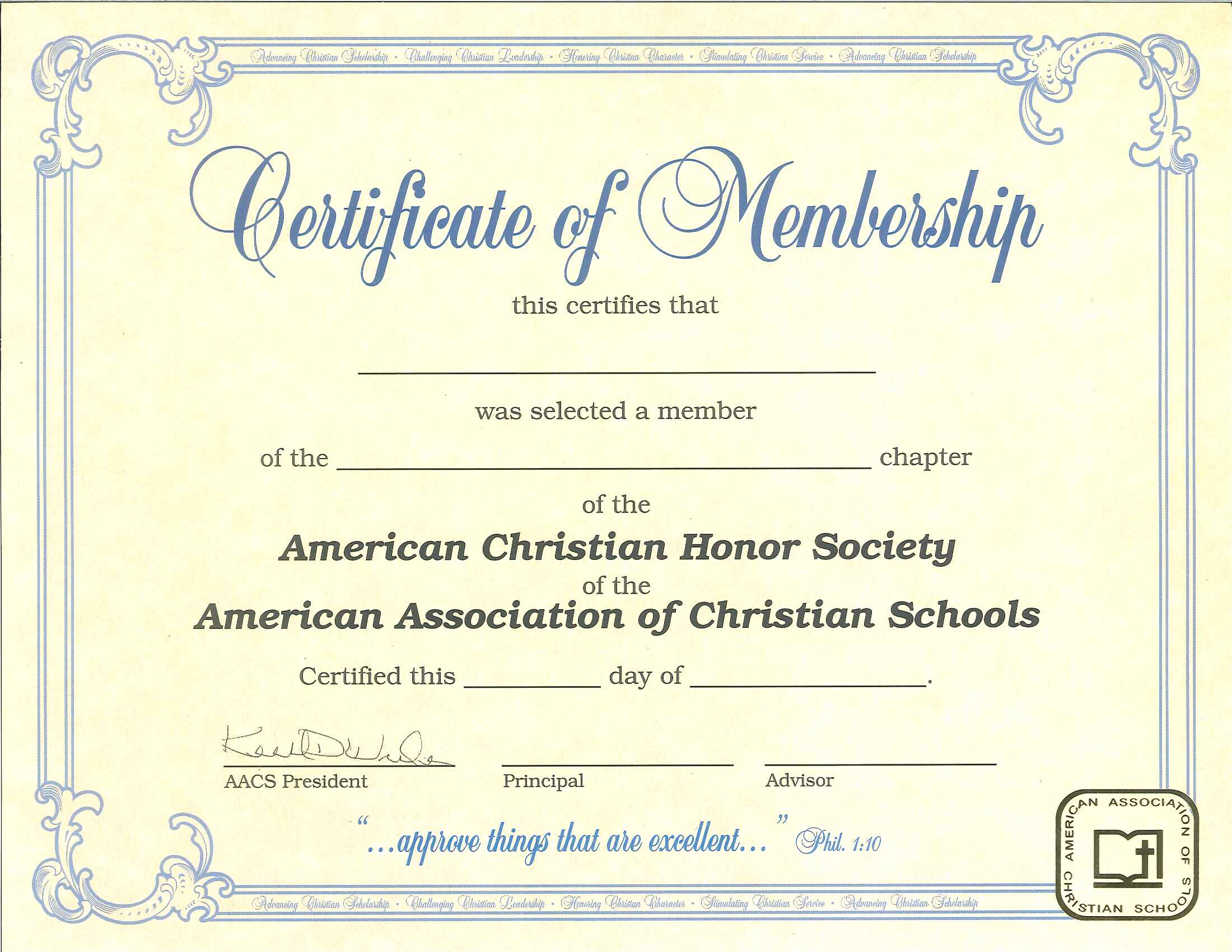 membership certificate template